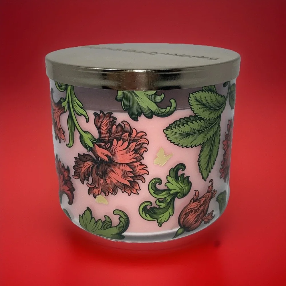 Bath & Body Works Flowerchild‎ 3 Wick Candle 14.5 Oz Large Floral Gold Butterfly